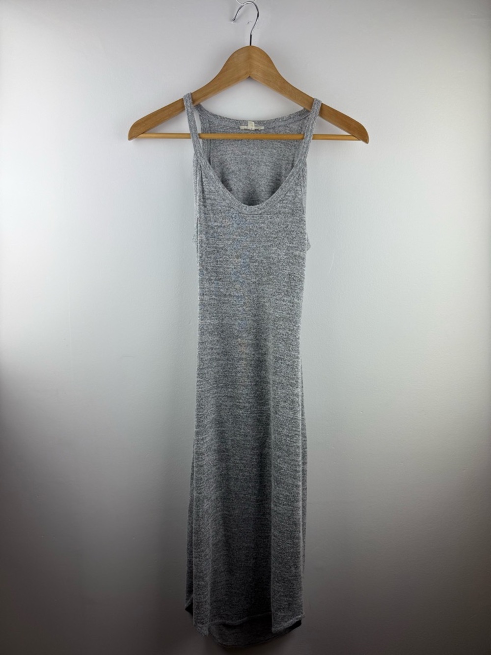 Wilfred Free Yasmin Grey Reposa Knit Bodycon Dress XS Aritzia Open Back